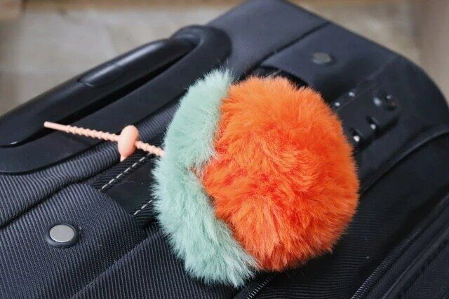 ダイソー ポンポンキーホルダー 柿