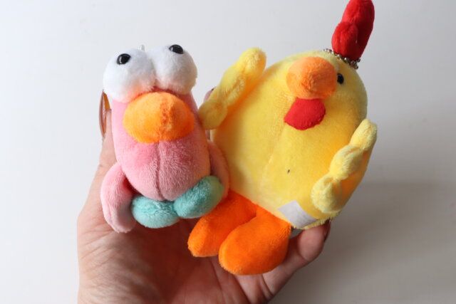 ダイソー マスコットキーホルダー（ウシ、チキン、ライオン） マスコットキーホルダー（バード）