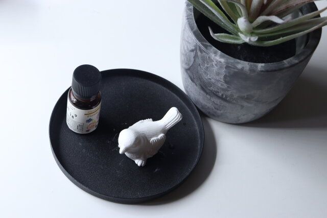 小皿に置けるセリアのアロマストーン ナチュラルデザイン