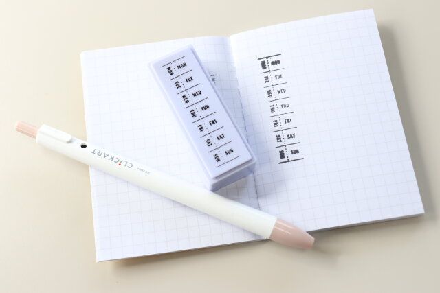 ダイソーのスケジュール管理に使えるログスタンプ（ウィークリー）