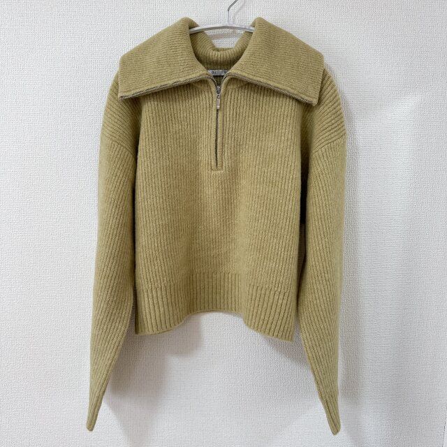 GU パフィータッチビッグカラーセーター GREEN