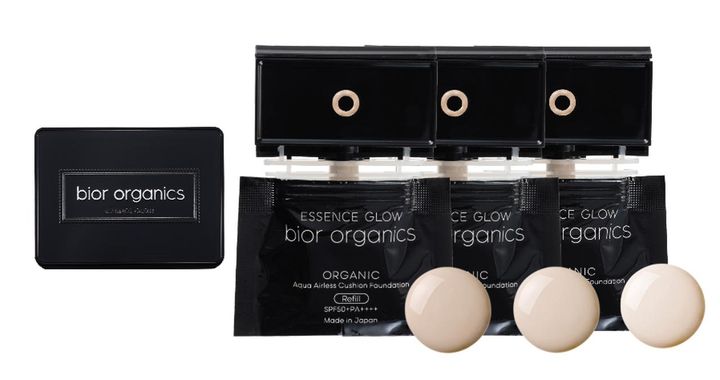 画像: mirari organic オーガニックアクア エアレスクッション エッセンスグロウ リフィル＆パフ ¥4,950／発売中 ※ケース別売り