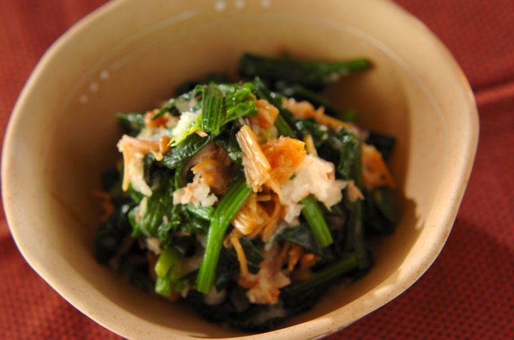 ホウレン草のナメタケおろし和え