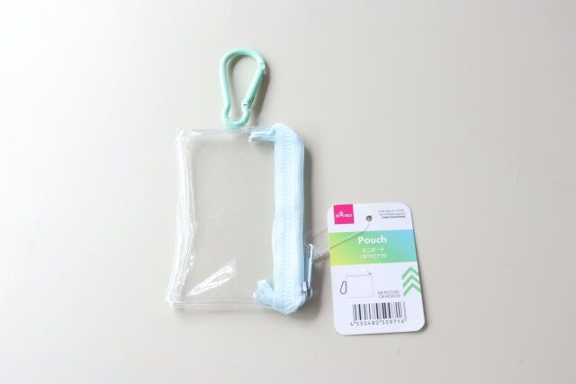ダイソー ミニポーチ（カラビナ付） 商品タグ