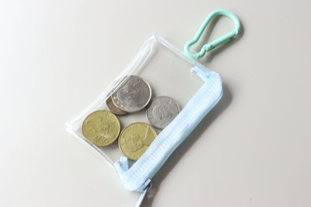 ダイソー ミニポーチ（カラビナ付） 小銭ポーチ 使用例