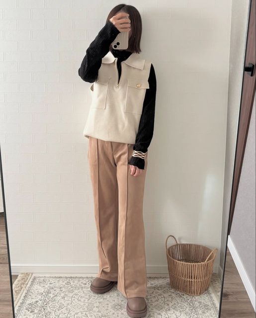 しまむらのハーフジップベスト9