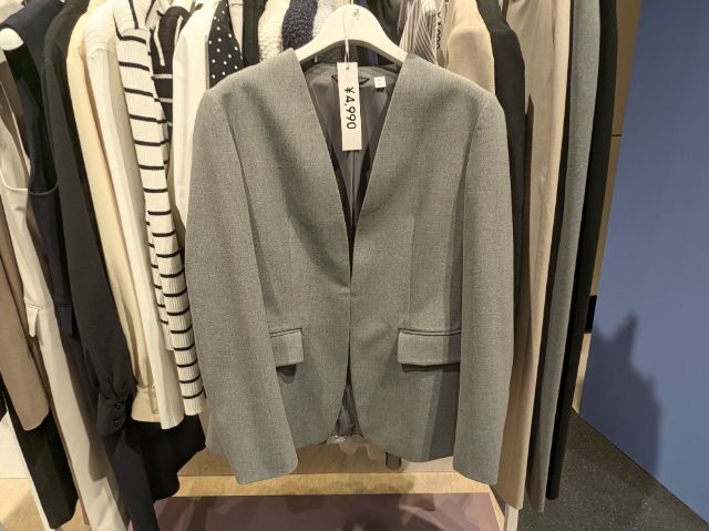 ウォッシャブルノーカラージャケット