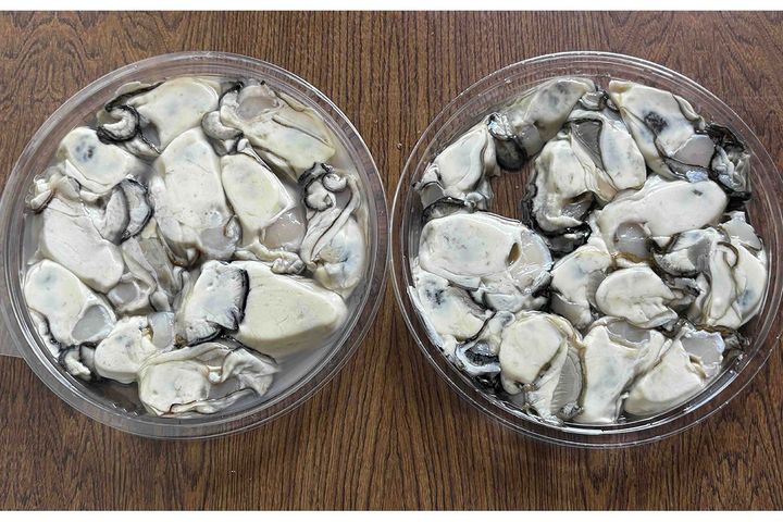 ▲加熱用（左）と生食用（左）。正直、見分けがつきません（苦笑）。