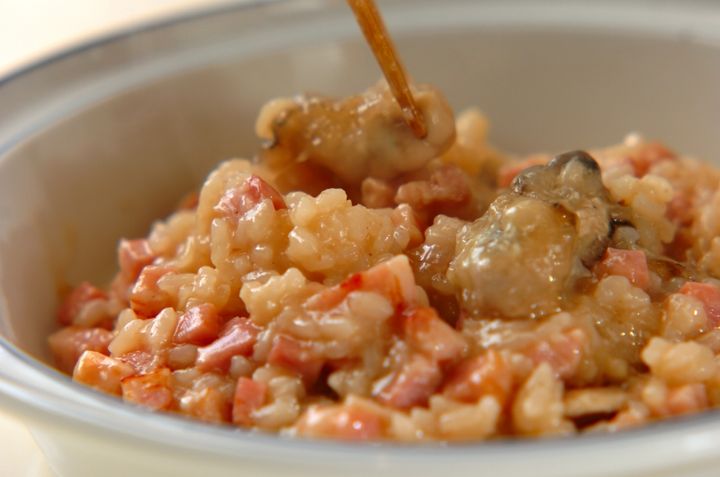 カキとベーコンのリゾットの作り方5