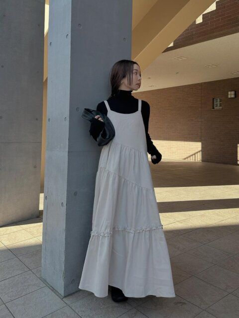 黒タートルネックコーデ5