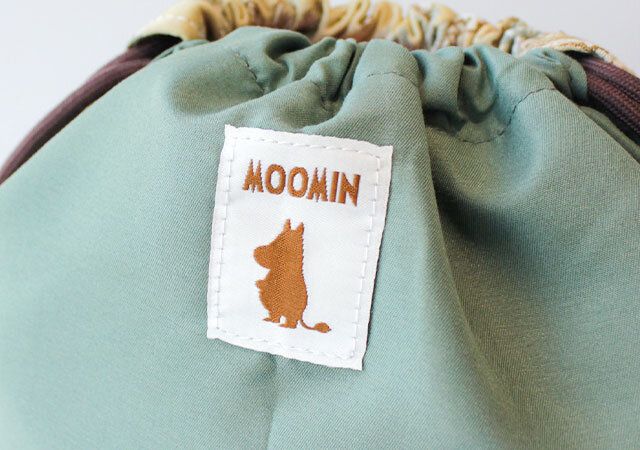 リンネル4月号通常版のムーミン巾着バッグ ロゴタグ