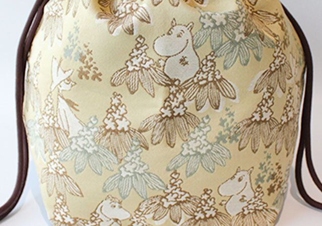 リンネル4月号通常版のムーミン巾着バッグ ジャガード織