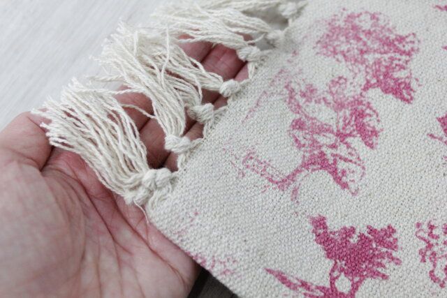 マット（インド綿混、トワルドジュイ柄） フリンジ