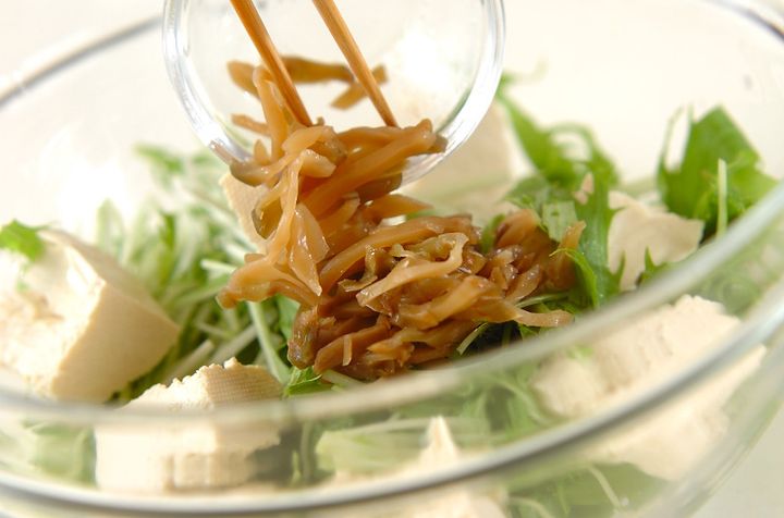 水菜のホットサラダの作り方1