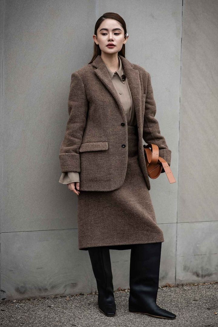 画像: 上品セットアップにモダンブーツを効かせる