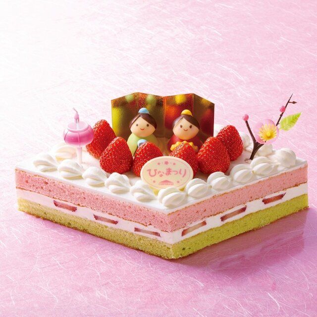 シャトレーゼ 桃の節句 ひし形デコレーション