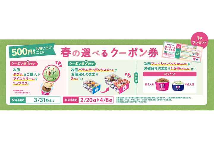 春の選べるクーポン券