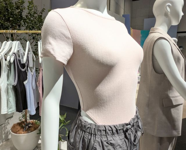 リブクロップド半袖Tシャツ