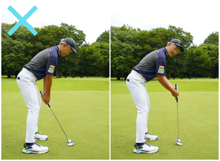 “前腕”でグリップを隠すとストロークが安定する！パター上達ならこのレッスン