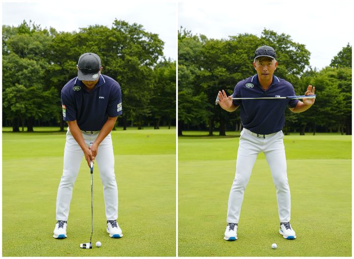 “前腕”でグリップを隠すとストロークが安定する！パター上達ならこのレッスン