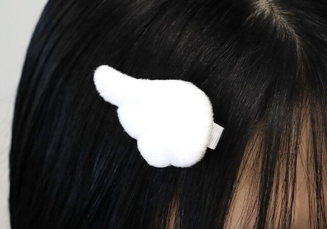 ヘアクリップセット（エンジェル） 使用例