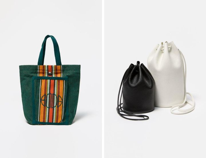 画像: 左｜バッグ￥46,200【ボーディ】、右｜黒いミニバッグ￥47,300、白いバッグ￥63,800【アエタ】 出典：「CABaN FUKUOKA」特設サイト