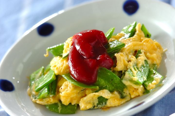 キヌサヤの卵炒め