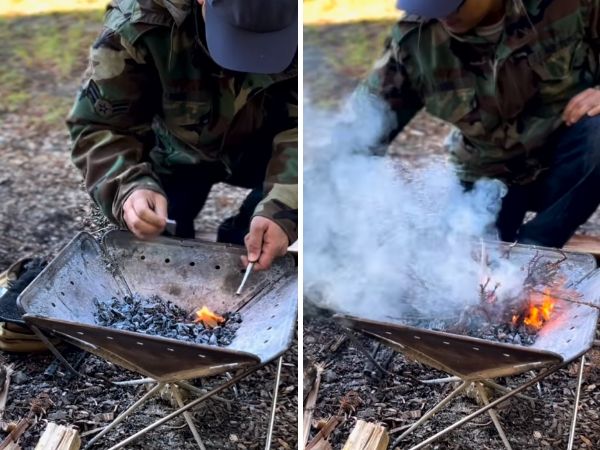 【チート級のテクニック】最速で焚き火を完成させる魔法のような裏技が天才すぎた！