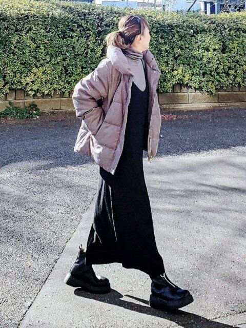 タートルネックのレイヤードコーデ3