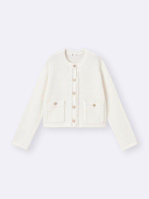 フリンジダブルポケットニットジャケットZ