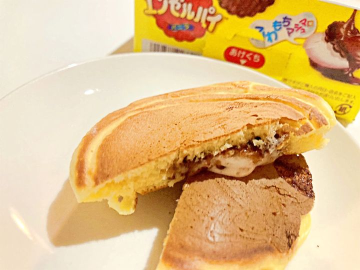 盛り付けたエンゼルパイホットケーキ