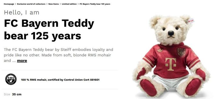 日本代表選手所属のドイツ名門、5万円の限定テディベア1250体が即完売！高すぎとの批判も
