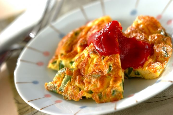 サヤインゲンのオムレツ