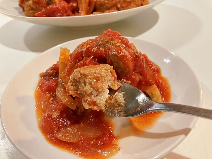 煮込みハンバーグの断面