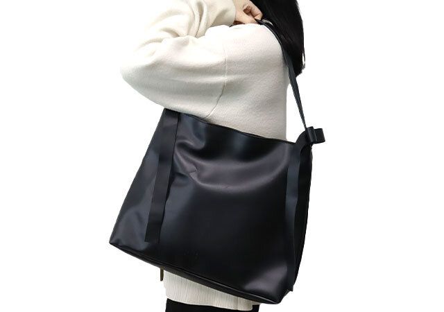 サイドリボンレザートートバッグ 肩t掛け