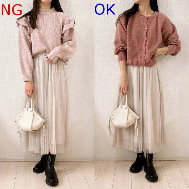 チュールスカートNG＆OKコーデ