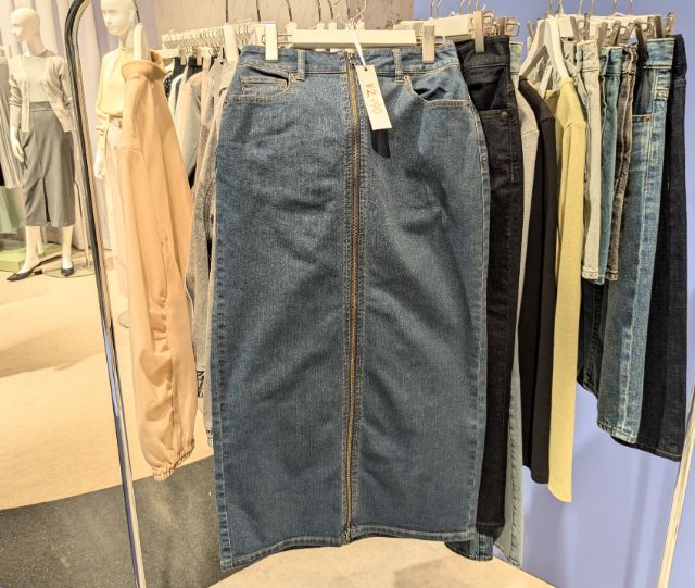 デニムジップナロースカート