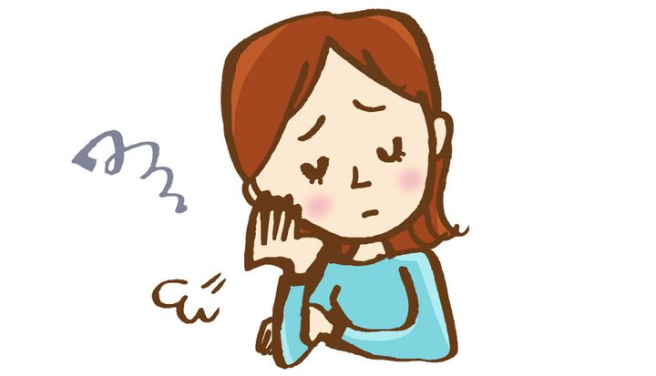 ため息をつく女性のイラスト