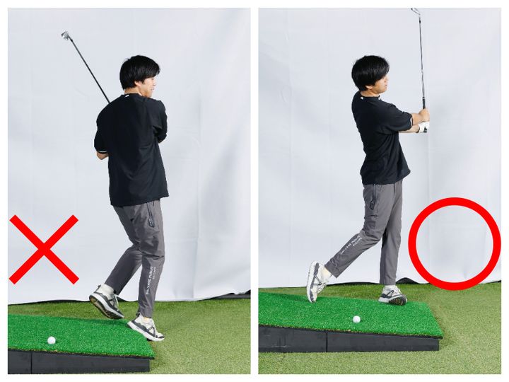 左足下がりのライはどう打つ？ポイントは「傾斜なりに立つ」「ボールを1個ぶん左に」