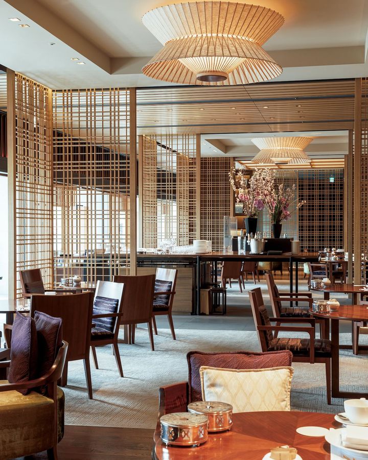 格子や竹細工など、京都の伝統工芸からインスピレーションを得たインテリア。