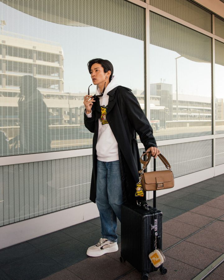 FENDI Snow Man 目黒蓮 空港ファッション