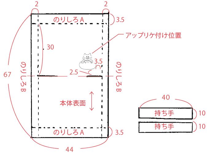 入園・入学準備におすすめ！ノラネコぐんだんのレッスンバッグの作り方【型紙・無料ダウンロードできます】の画像4