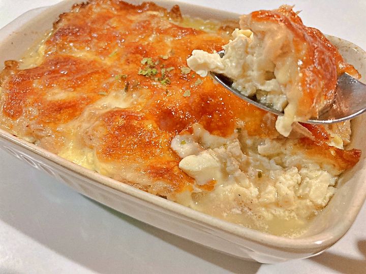 ツナと豆腐グラタンの断面