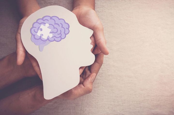 ピースが欠けている、型紙で作られた脳