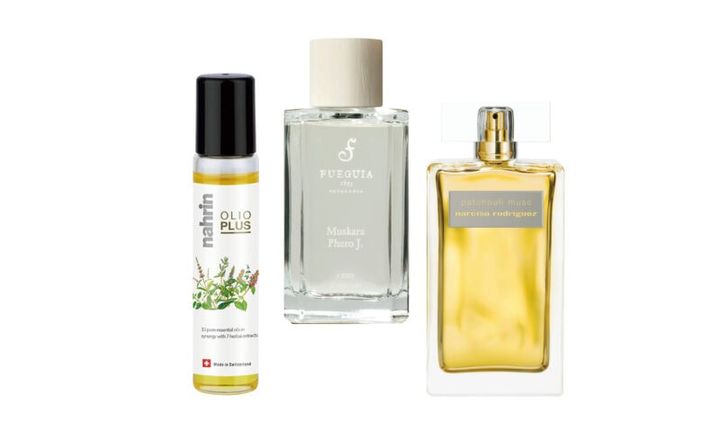 ナルシソ ロドリゲス パチョリ ムスク オードパルファム インテンス 100mL ¥33,880（ナルシソ ロドリゲス パルファム） フエギア ムスカラ フェロ ジョイ 100mL ¥49,500（FUEGUIA 1833） ナリン ハーブオイル33+7 ロールオン 10mL ¥3,080（スターティス）