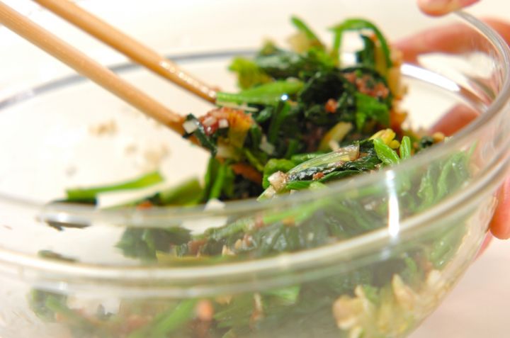 ホウレン草の梅ナムルの作り方1