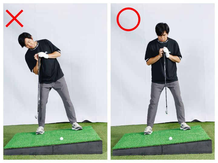 ピンを見るとミスが出る？左足上がりのライの立ち方をプロが解説
