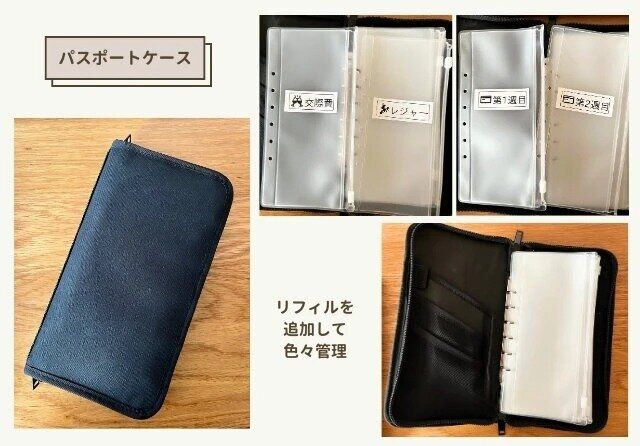 無印良品のポリエステル パスポートケース クリアポケット付