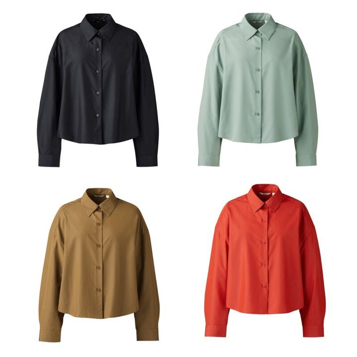 ユニクロシー2025年春夏 クロップドシャツ長袖