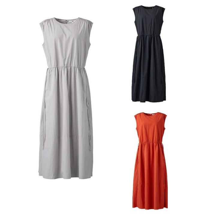 ユニクロシー2025年春夏 ギャザーワンピースノースリーブ